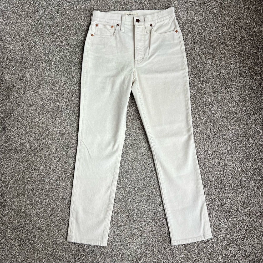 Madewell Cream Perfect Vintage‎ High Rise Straight Leg Jeans, Size 26